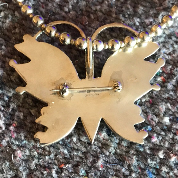 Sterling silver turquoise Mother of pearl necklace - Picture 3 of 8